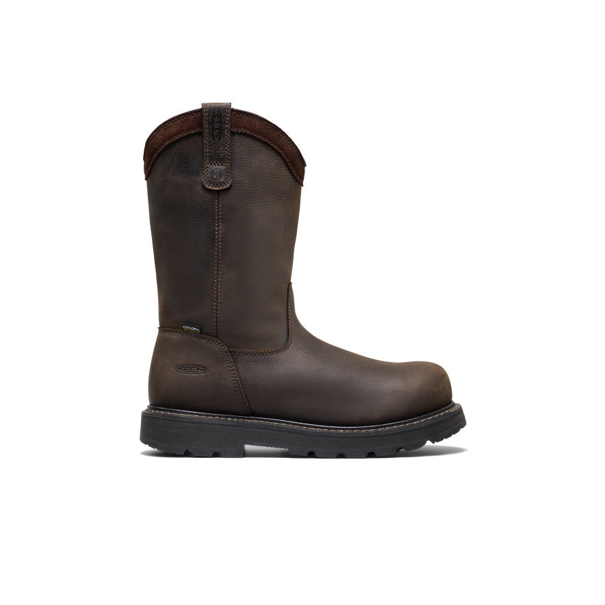 Men's Cincinnati Pull-On 90° Heel Waterproof Work Boot (Carbon Toe) | Chocolate Brown/Black